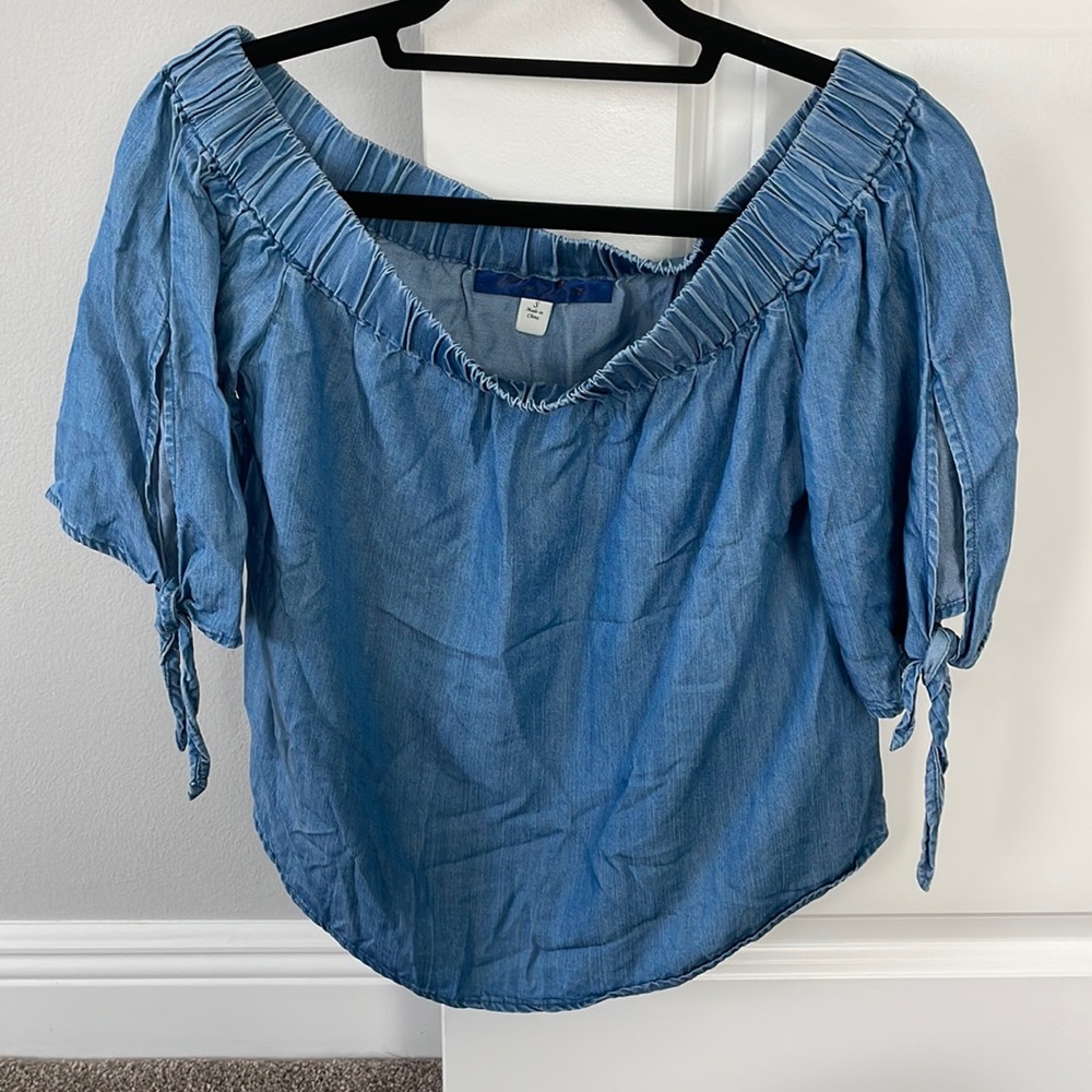 Denim off the shoulder top